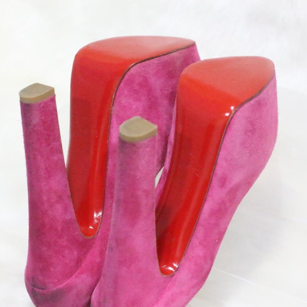 Christian Louboutin Pink Daffy Suede Platform - Picture 10 of 10